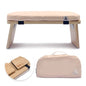 Meditation Bench | Foldable Bamboo Stool with Cushion and Carry Bag | for Your Mindfulness and Meditation Practice | Alternative to Meditation Cushion (Peach, Small)