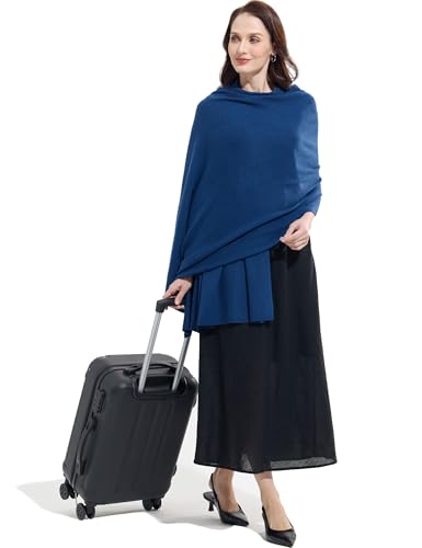 Soft Cashmere Blend Wrap Chic Scarf Stole for Women Wayfarer Travel Extra Large 87"x28" - color: Imperial Blue