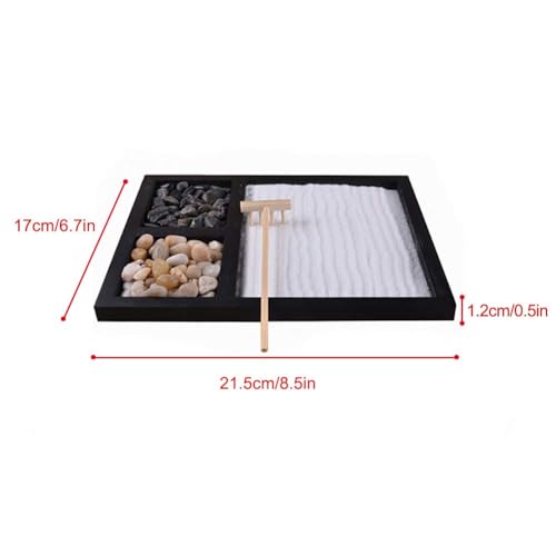 TOPINCN Desktop Meditation Yoga Zen Garden Kit Japanese Tabletop Rock Sand Chakra Shrine Altar Japanese Zen Decor Home Office Desk Zen Gifts for Women Man