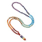 COAI Handmade 108 Beads Mala Necklace for Women, Green Aventurine/Amethyst Onyx 7 Chakra Necklace for Women - style: 7 Chakra