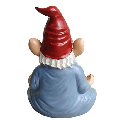 Meditating Yoga Gnome Statue - 7.5'' Handcrafted Garden & Indoor Decor, Meditation Zen Sculpture with Lotus Pose, Weatherproof Outdoor Ornament & Home Decoration, Unique Gift for Women/Men