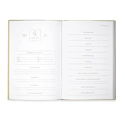 Promptly Journals, A Complete Childhood History: From Pregnancy to 18 Years Old (Sage Green, Linen) | Baby Book and Pregnancy Journal | Baby Memory Book - color: Sage Green