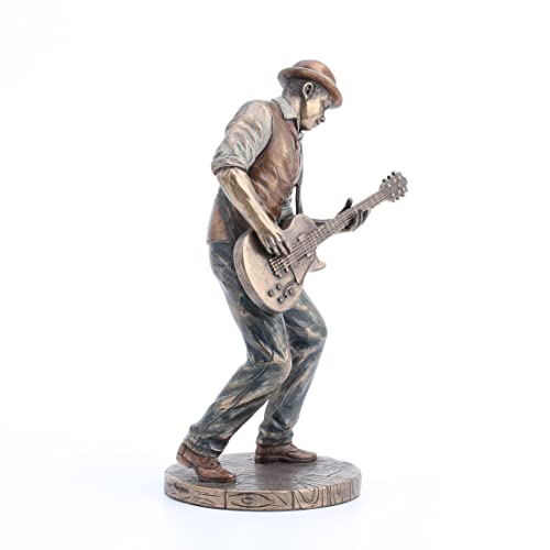 Veronese Design 7 5/8" Jazz Band Casual Guitar Player Resin Statue Cast Bronze Finish