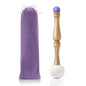 Singing Bowl Mallet,Rubber Mallet Striker with Silicone Head and Wooden Handle and Crystal Sphere for Playing Quartz Crystal Singing Bowls(Purple)