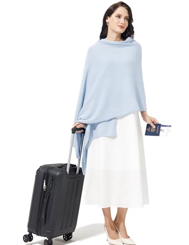 Soft Cashmere Blend Wrap Chic Scarf Stole for Women Wayfarer Travel Extra Large 87"x28" - color: Skyblue