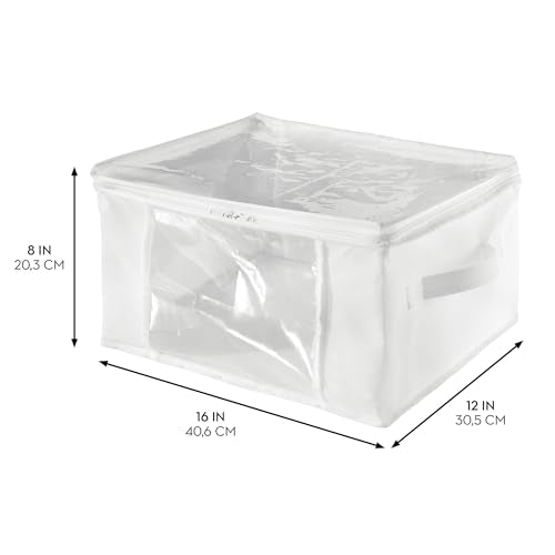 iDesign Fabric Storage Bags with Zipper, Medium, Set of 2, 16" x 12" x 8" - color: Standard