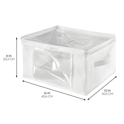 iDesign Fabric Storage Bags with Zipper, Medium, Set of 2, 16" x 12" x 8" - color: Standard