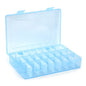 AKOAK 1 Pack 24 Grid Plastic Storage Case, Transparent Jewelry Display Organizer, Detachable Divider -7.5"x 5.1"x 1.4" for Beads, Jewelry, Earrings, Rings (Blue) - color: Blue
