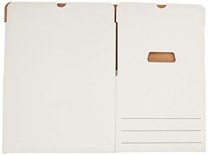 Amazon Basics Medium Duty Storage/Filing Boxes with Lid and Handles, Legal/Letter Size, Collapsible, Foldable, Tape-Free Assembly, 16.2" L x 12.5" W x 10.5" H, White, 12-Pack - style: Medium Duty 12-pack