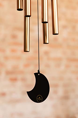 Moon Meditation Chimes for Relaxing Sound Healing, 2-YEAR WARRANTY - color: Bronze, size: Medium, style: Set