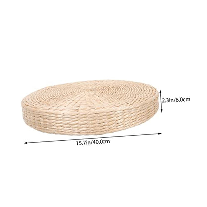 Japanese Style Woven Meditation Cushion Floor Pad Thick Round Seating Cushion for Home Decor Yoga Office and Relaxation Natural and Rustic Design