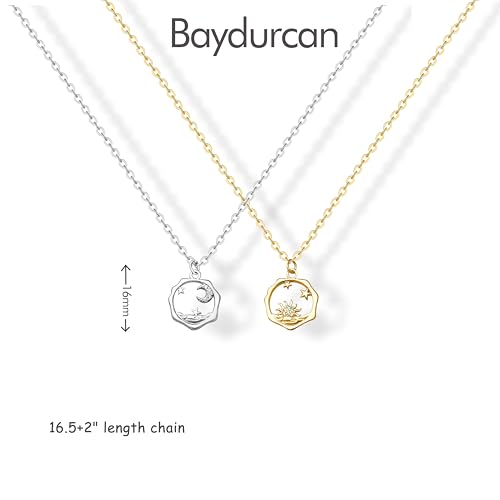 Golden Necklace for Women Virgin Mary Angel Butterfly Necklace Sister New Mom Friendship Necklace Birthday Christmas Gift - style: Sister- sun moon