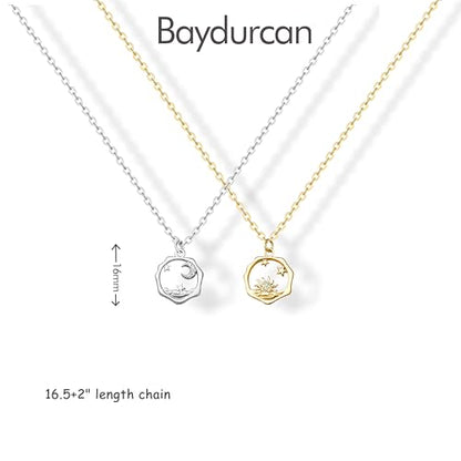Golden Necklace for Women Virgin Mary Angel Butterfly Necklace Sister New Mom Friendship Necklace Birthday Christmas Gift - style: Sister- sun moon