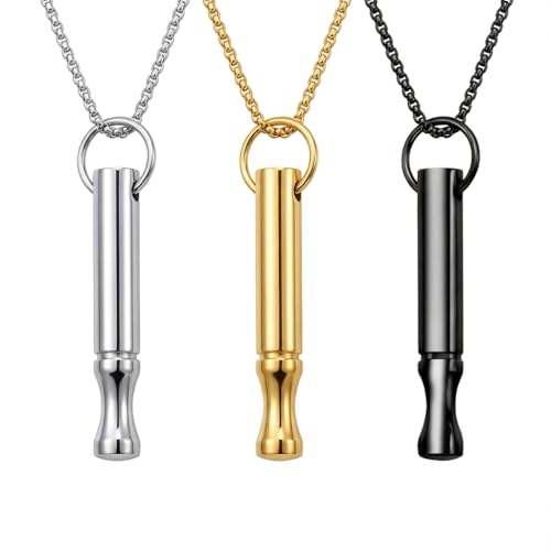 Breathing Easy Necklace, Mindfulness Breathing Stainless Steel Pendant for Stress Relief, Anxiety Management & Smoking Cessation Aid, Intricate Engraving for Men Women - color: B-Black