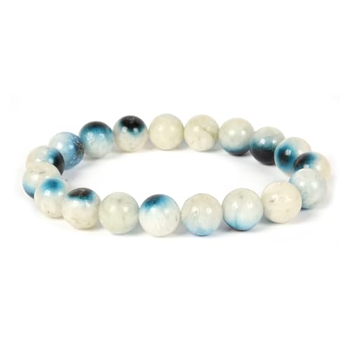 Justinstones Gemstone Crystals Chakra Beads Bracelet Crystal Healing 10mm Round Stretchable Bracelet for Her Gift - color: Blue Ice Nakaurite