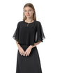 Chiffon Capelet Soft capes Shawls and Wraps for Evening Dress Wedding Cape 1920s shawl accessories for women - color: Black