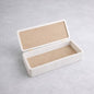 Modern Ribbed Storage Box (Matte Black Box, Cream Suede) - color: Cream Suede, style: Matte Black Box