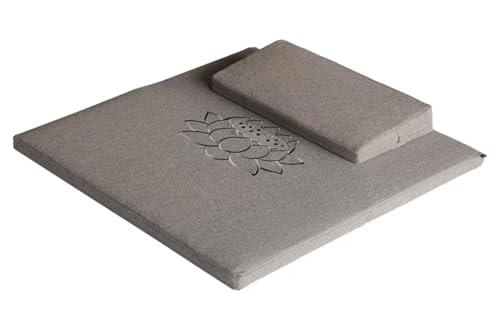 Meditation Cushion Set,Bolster Floor Pillows Seating for Adults Meditation, Zen Pad and Foldable Square Floor Pillows, Yoga Mats(Size:70x70cm(28x28inch),Color:Grey) - color: Gray, size: 70x70cm(28x28inch)
