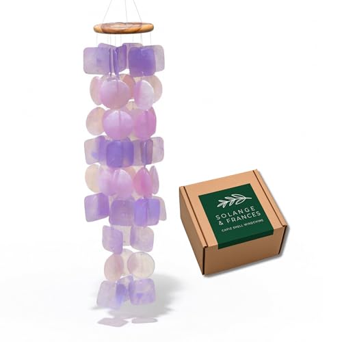 Solange & Frances Wind Chimes for Outside. Spring Decor Windchimes Outdoors Patio Decor. Unique Birthday Gifts for Women, Gifts for Mom, and Gift for Men (Purple & Pink) - color: Purple & Pink