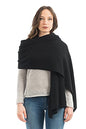 Dalle Piane Cashmere Womens Wool Cashmere Blend Stole Soft Italian Shawl Wrap for Wedding Evening Gift Made in Italy - color: Black