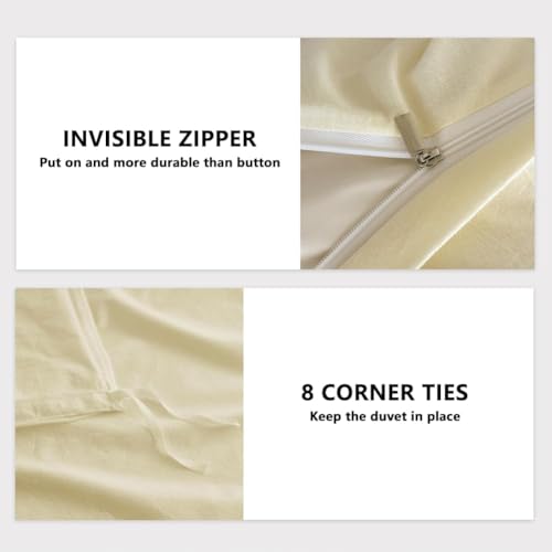 100% Washed Cotton Weighted Blanket Cover, Linen Feel Duvet Cover for Weighted Blanket 40"x60", Plain Simple Cotton Heavy Blanket Duvet Cover (Cream White, 40"x60") - color: Cream White (No Blanket), size: 40"x60"