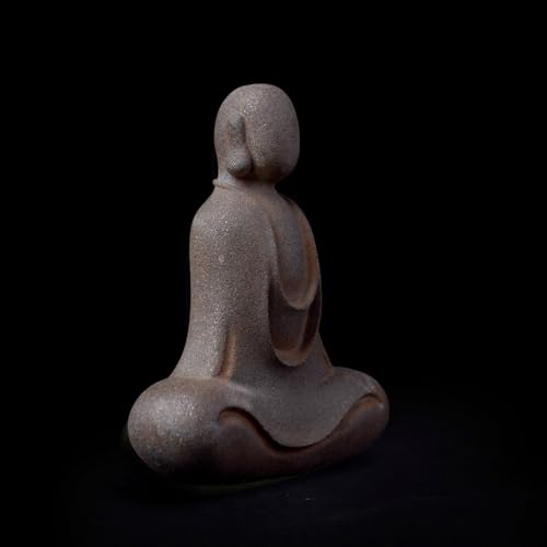 Faceless Buddha Statue - Solid Cast Iron Buddha Figurine, Indoor Outdoor Zen Decor for Spiritual Room Meditation - style: Egoless
