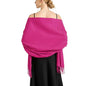 Ciormis Pashmina Scarf for Women, Soft Pashminas Shawls and Wraps for Evening Dresses, Wedding Bride Bridesmaid Shawls Scarf - color: Fuchsia