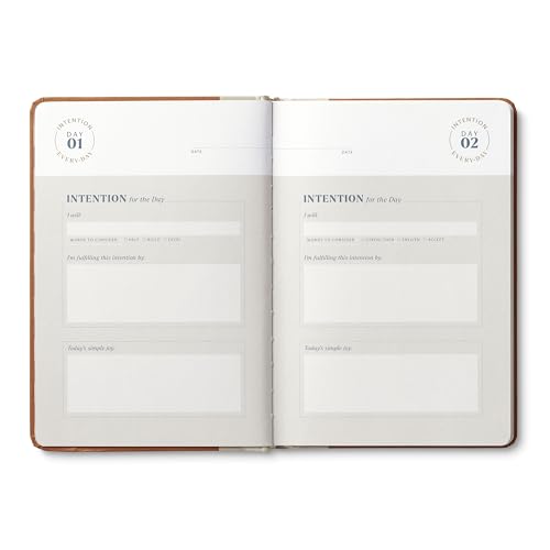 Compendium – Intention Every Day Guided Journal: A Daily Practice for Purpose and Clarity – A 5-Minute a Day Personal Growth Notebook – An Inspiring Daily Journal for Forming New Habits - color: Intention Sienna