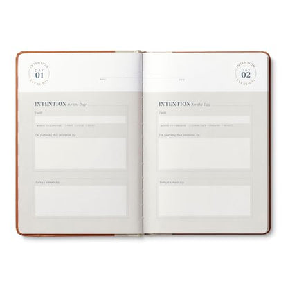 Compendium – Intention Every Day Guided Journal: A Daily Practice for Purpose and Clarity – A 5-Minute a Day Personal Growth Notebook – An Inspiring Daily Journal for Forming New Habits - color: Intention Sienna