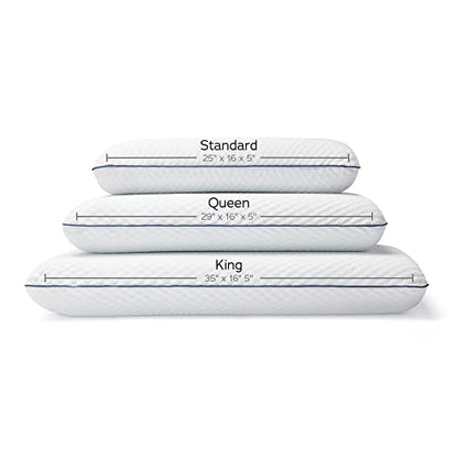 WEEKENDER Gel Memory Foam Pillow - Standard Size - Medium Firm Feel - Neck and Shoulder Support - Side & Back Sleepers - Home, Hotel, & Hospital Essentials - CertiPur Certified (Pack of 6) - size: Standard (Pack of 6), style: 1 Pack