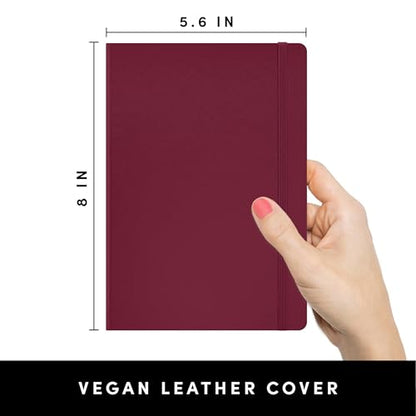PAPERAGE Lined Journal Notebook, Hardcover Journal for Women & Men, 160 Pages, (5.6 in x 8 in), College Ruled Journaling Notebook for Work, School Supplies & Note Taking, (Burgundy) - color: Burgundy, style: A. Lined