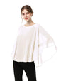 Capes for Womens Casual chiffon shawl Casual Chiffon Cape Sheer shawls and wraps Poncho Capelets Cover Up - color: Pale Champagne