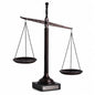 Bey-Berk Personalized “Find Your Balance” Justice Scale (Black), 16" Bronze-Finished Decorative Scale, Hand-Crafted Metal Cast on Marble Base