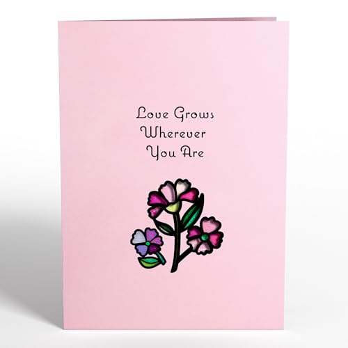 Lovepop Love Suncatcher Card for Her and Him - 3D Greeting Cards for Boys, Girls, Men, Women - Love Grows - 5" x 7" Heart Card - Blank Note Card & Envelope Included - color: Love Grows Heart Suncatcher Card