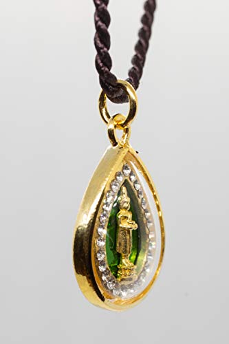 Artschatz Weekday Birthday Buddha Golden Colorful Thai Pendant, Amulet, Necklace, Charm, Sunday, Monday, Tuesday, Wednesday, Thursday, Friday, Saturday - style: Wednesday - Phra Um Bhat “Receiving"