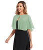 TONGFANTFL Women's Soft Chiffon Capelets Shawls and Wraps for Evening Wedding Cape Bole Cover Up - color: Dusty Sage