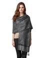 PASKMLNA Paisley Jacquard Pashmina Shawl Wrap Scarf Stole - color: Grey