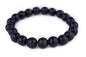 Wood Bead Bracelet - color: Charcoal Black, size: Large Beads