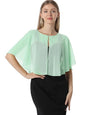 Chiffon Capelet Soft capes Shawls and Wraps for Evening Dress Wedding Cape 1920s shawl accessories for women - color: Mint Green