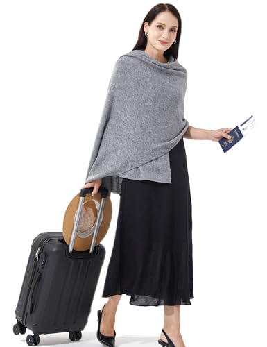 Soft Cashmere Blend Wrap Chic Scarf Stole for Women Wayfarer Travel Extra Large 87"x28" - color: Dark Grey