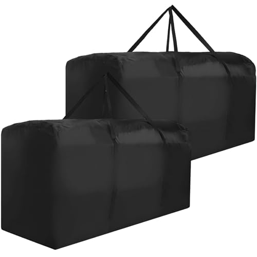 Patio Cushion Storage Bag Waterproof Extra Large Protective Zippered Outdoor Cushion Storage Bags Furniture Storage Bag with Handles, 68" L x 30" W x 20" H (2 Pack) - color: 2 Pack, size: 68"L x 30"W x20"H