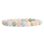 Justinstones Gem Semi Precious Gemstone 8mm Round Beads Stretch Bracelet 7 Inch Unisex - color: Morganite Beryl Aquamarine