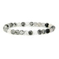 Angelstones Handmade Natural Healing Gemstone 6mm Round Beads Stretch Crystal Bracelet 7 Inch Unisex - color: Black Rutilated Quartz