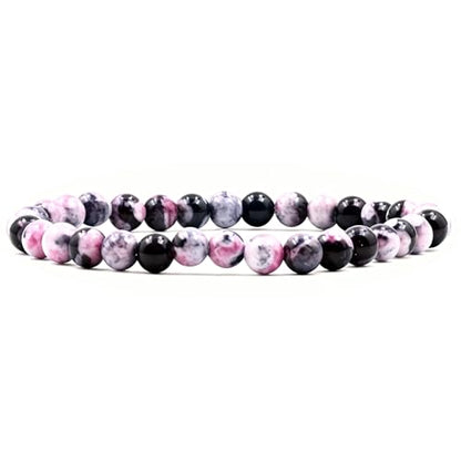 Natural Energy Healing Stone Charm Bracelet 8mm Natural Energy Healing Lava Rock Bracelet - Unisex - size: Large