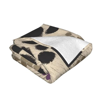 Dog Paws Print 2 Prints Throw Blanket (320g Flannel) Anti-Pilling Warm Fuzzy Blankets for Bed Sofa Couch Travel 40x30 Inch - color: Dog Paws Print 2, size: 40x30 Inch