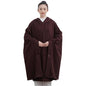 Women Men Meditation Buddhist Hooded Cloak Thickened Warm Loose Coat - color: Coffee, size: Large