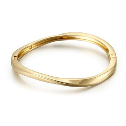 Minimalist Gold Bangle Bracelet, Polished Cuff Bracelets Stackable Birthday Gift for Women - color: Gold 1