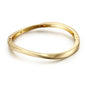 Minimalist Gold Bangle Bracelet, Polished Cuff Bracelets Stackable Birthday Gift for Women - color: Gold 1