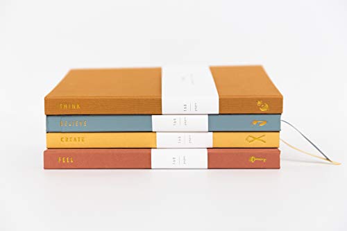 Blank Journal: CREATE (Ochre Yellow, Linen) | Layflat Notebook | Dotted Journal | Bullet Journal Notebook | Gifts for Women and Men - color: Ochre - CREATE