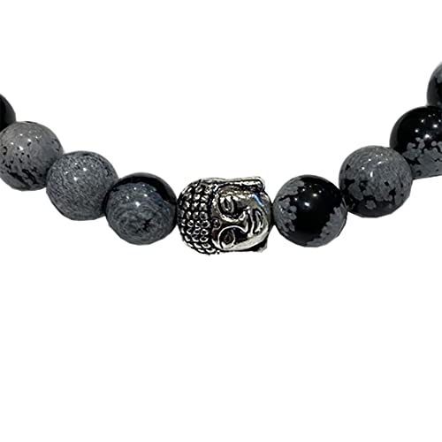 VIE Buddha Bracelet - style: Snowflake Obsidian